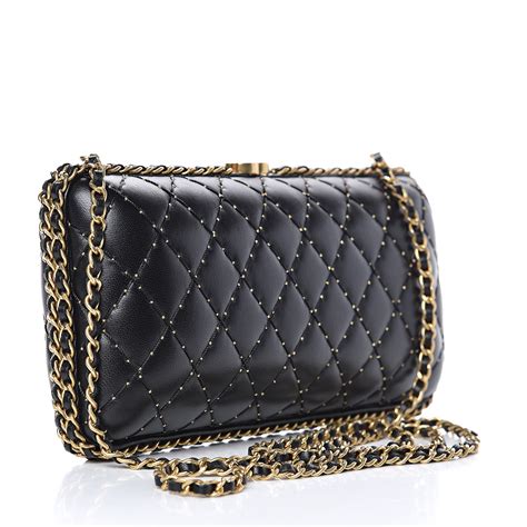 Chanel clutch with chain black